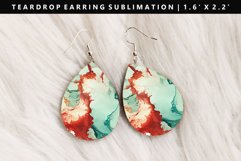 Alcohol Ink Teardrop Earring Sublimation PNG Design Product Image 1