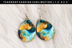 Alcohol Ink Teardrop Earring Sublimation PNG Design Product Image 1