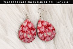 Heart Teardrop Earring Sublimation PNG Design Product Image 1