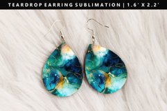 Alcohol Ink Teardrop Earring Sublimation PNG Design Product Image 1