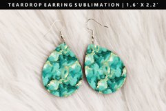 Alcohol Ink Teardrop Earring Sublimation PNG Design Product Image 1