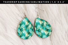 Alcohol Ink Teardrop Earring Sublimation PNG Design Product Image 1