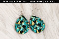 Alcohol Ink Teardrop Earring Sublimation PNG Design Product Image 1