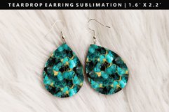 Alcohol Ink Teardrop Earring Sublimation PNG Design Product Image 1