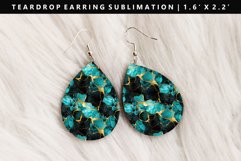 Alcohol Ink Teardrop Earring Sublimation PNG Design Product Image 1