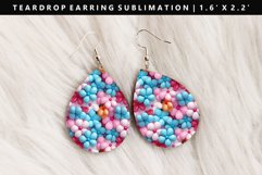 Flower Teardrop Earring Sublimation PNG Design Product Image 1