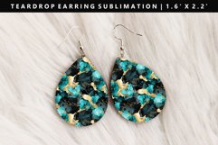 Alcohol Ink Teardrop Earring Sublimation PNG Design Product Image 1