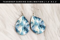 Alcohol Ink Teardrop Earring Sublimation PNG Design Product Image 1