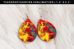 Colored Cats eardrop Earring Sublimation PNG Design Product Image 1