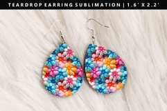 Flower Teardrop Earring Sublimation PNG Design Product Image 1