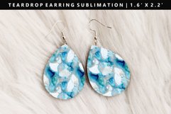 Alcohol Ink Teardrop Earring Sublimation PNG Design Product Image 1