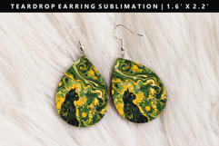 Colored Cats eardrop Earring Sublimation PNG Design Product Image 1