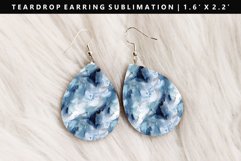Alcohol Ink Teardrop Earring Sublimation PNG Design Product Image 1