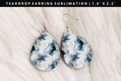 Alcohol Ink Teardrop Earring Sublimation PNG Design Product Image 1