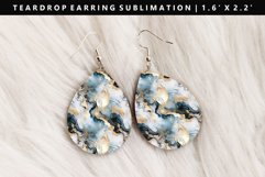 Alcohol Ink Teardrop Earring Sublimation PNG Design Product Image 1