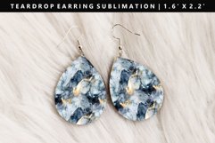 Alcohol Ink Teardrop Earring Sublimation PNG Design Product Image 1