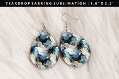 Alcohol Ink Teardrop Earring Sublimation PNG Design Product Image 1