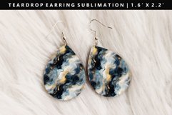 Alcohol Ink Teardrop Earring Sublimation PNG Design Product Image 1