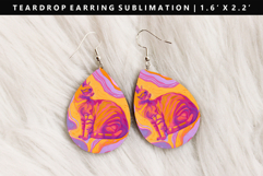 Colored Cats eardrop Earring Sublimation PNG Design Product Image 1