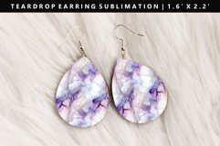 Alcohol Ink Teardrop Earring Sublimation PNG Design Product Image 1