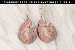Colored Cats eardrop Earring Sublimation PNG Design Product Image 1