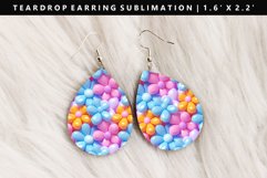 Flower Teardrop Earring Sublimation PNG Design Product Image 1