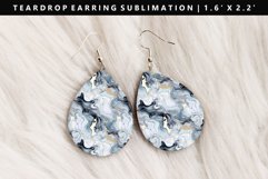 Alcohol Ink Teardrop Earring Sublimation PNG Design Product Image 1