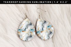 Alcohol Ink Teardrop Earring Sublimation PNG Design Product Image 1