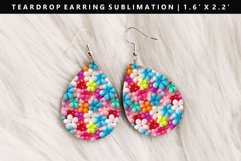 Flower Teardrop Earring Sublimation PNG Design Product Image 1