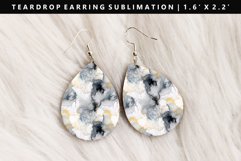Alcohol Ink Teardrop Earring Sublimation PNG Design Product Image 1