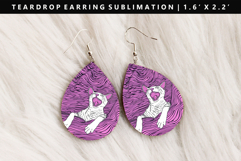 Colored Cats eardrop Earring Sublimation PNG Design Product Image 1