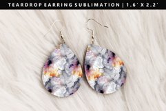 Alcohol Ink Teardrop Earring Sublimation PNG Design Product Image 1