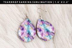 Alcohol Ink Teardrop Earring Sublimation PNG Design Product Image 1