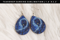 Colored Cats eardrop Earring Sublimation PNG Design Product Image 1