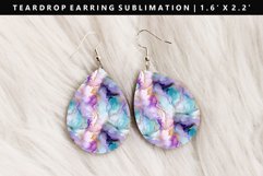 Alcohol Ink Teardrop Earring Sublimation PNG Design Product Image 1