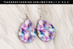 Alcohol Ink Teardrop Earring Sublimation PNG Design Product Image 1