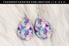 Alcohol Ink Teardrop Earring Sublimation PNG Design Product Image 1