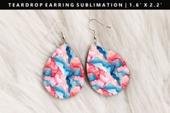 Alcohol Ink Teardrop Earring Sublimation PNG Design Product Image 1