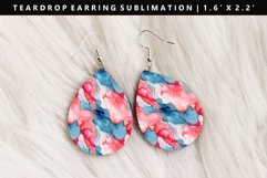 Alcohol Ink Teardrop Earring Sublimation PNG Design Product Image 1