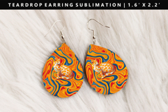 Colored Cats eardrop Earring Sublimation PNG Design Product Image 1
