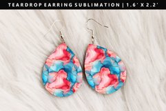 Alcohol Ink Teardrop Earring Sublimation PNG Design Product Image 1