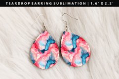 Alcohol Ink Teardrop Earring Sublimation PNG Design Product Image 1