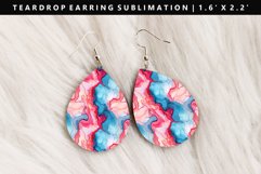 Alcohol Ink Teardrop Earring Sublimation PNG Design Product Image 1