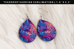 Colored Cats eardrop Earring Sublimation PNG Design Product Image 1