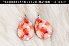 Alcohol Ink Teardrop Earring Sublimation PNG Design Product Image 1