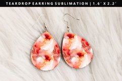 Alcohol Ink Teardrop Earring Sublimation PNG Design Product Image 1