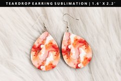 Alcohol Ink Teardrop Earring Sublimation PNG Design Product Image 1