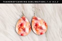 Alcohol Ink Teardrop Earring Sublimation PNG Design Product Image 1