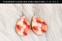 Alcohol Ink Teardrop Earring Sublimation PNG Design Product Image 1