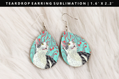 Colored Cats eardrop Earring Sublimation PNG Design Product Image 1